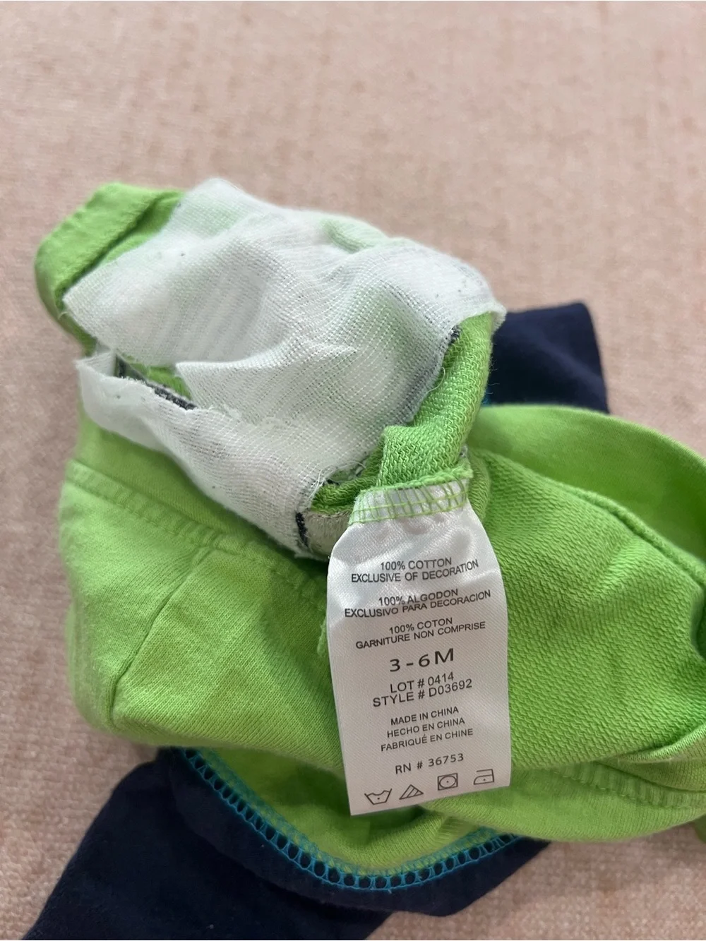 Duck Duck Goose Baby Hooded Jacket | 3–6 Months | 100% Cotton | Green & Navy